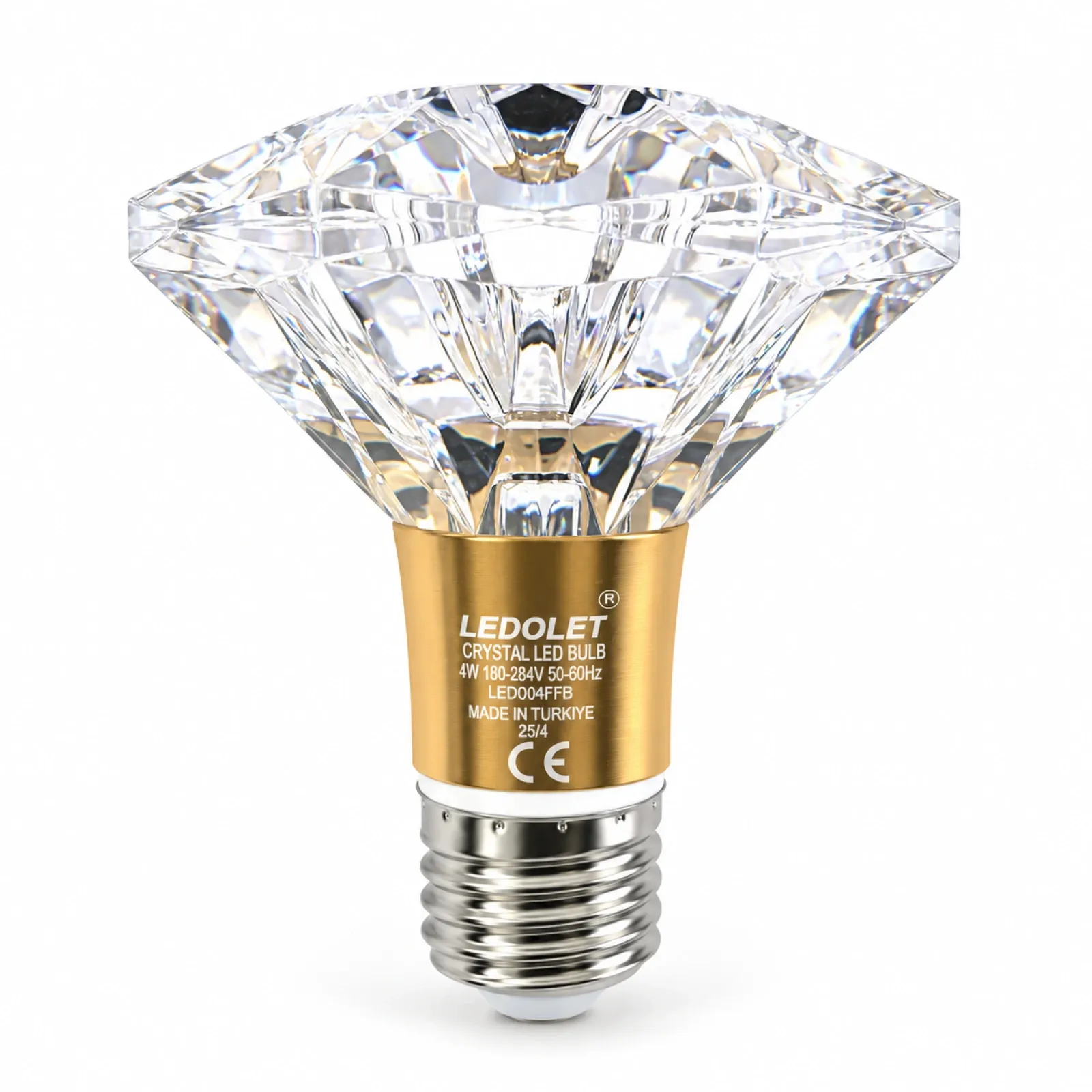 Ledolet Kristal Diamond 4W E27 4000K Doğal Beyaz Dekoratif LED Ampul
