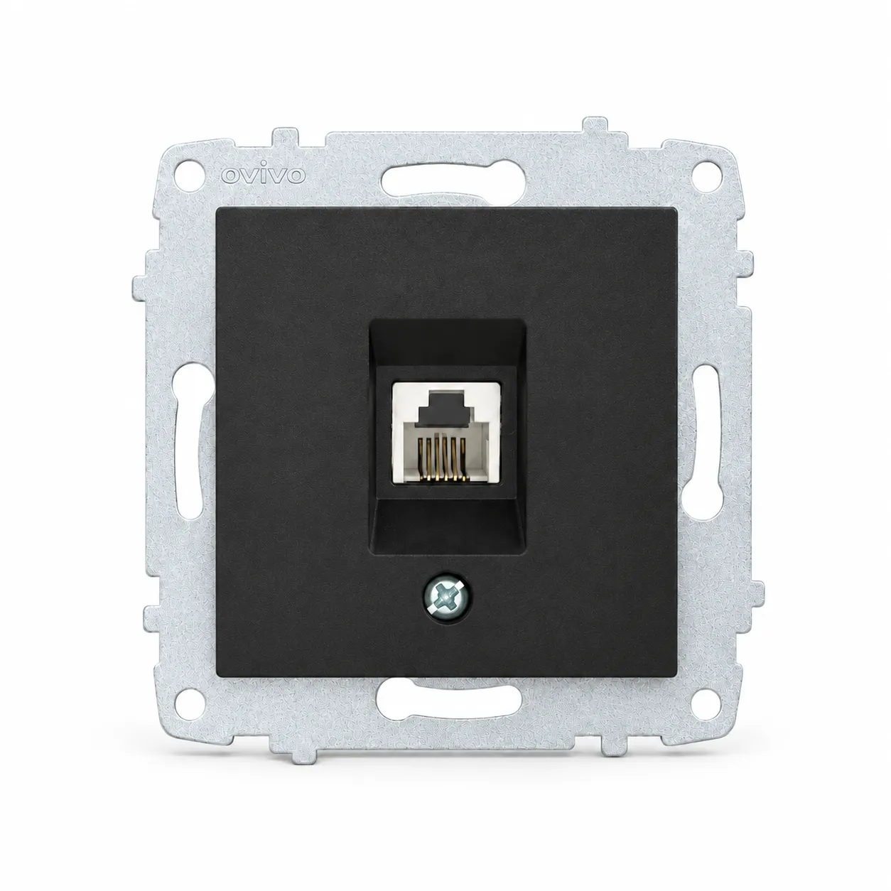 Ovivo Data Prizi (1*RJ45 Cat6) Metalik Siyah